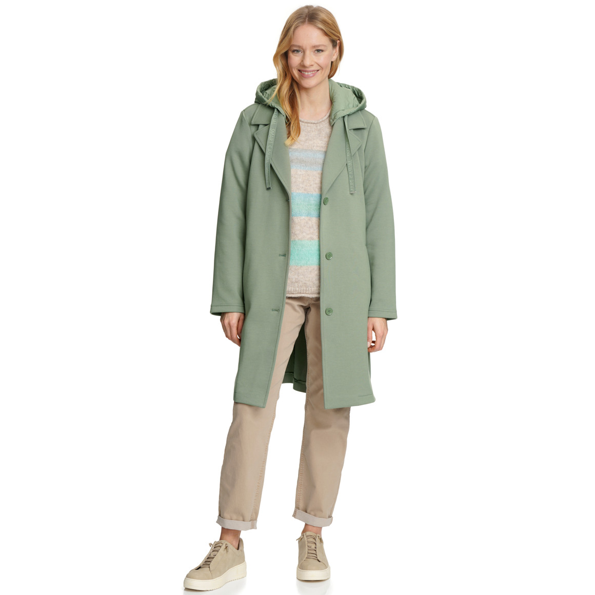 Damen Mantel mit Stepp-Kapuze