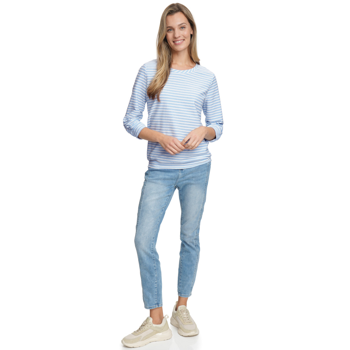 Damen Langarmshirt mit Raffung