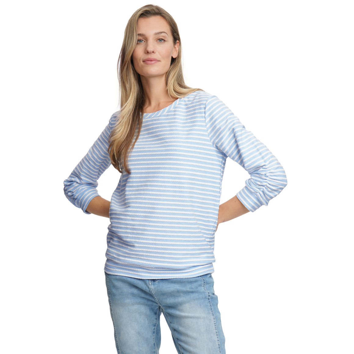 Damen Langarmshirt mit Raffung