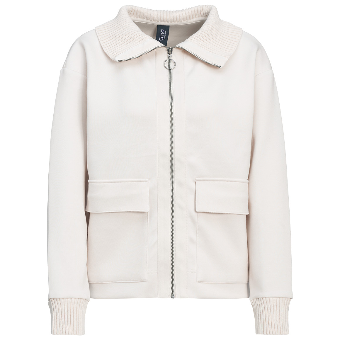 Damen Sweatjacke mit Strickkragen