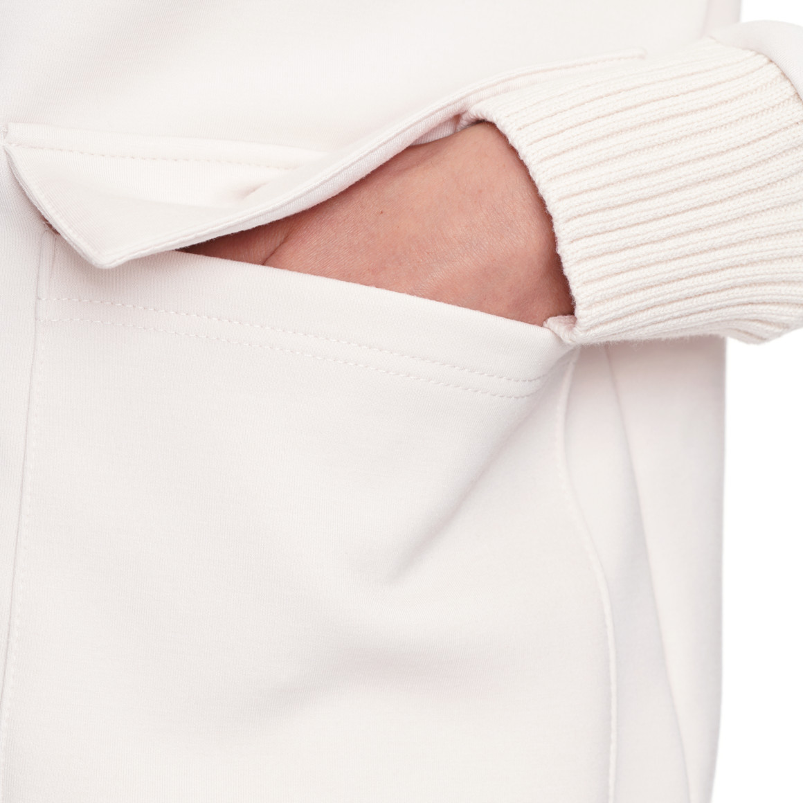 Damen Sweatjacke mit Strickkragen