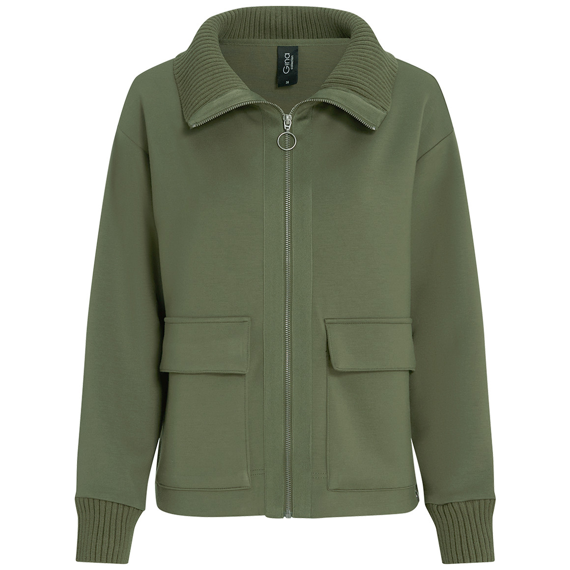 Damen Sweatjacke mit Strickkragen