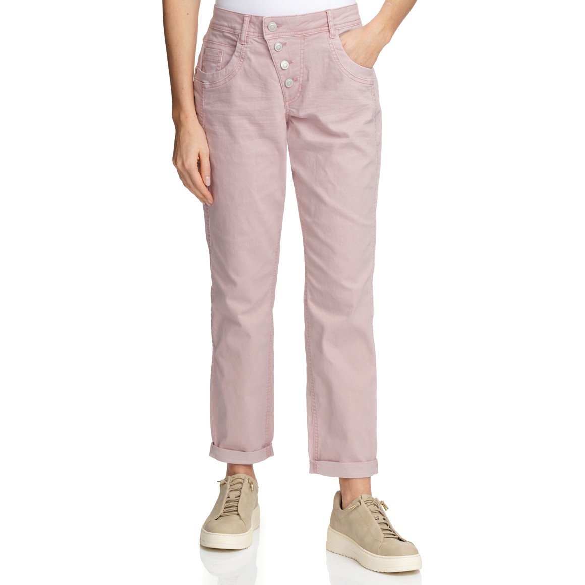 Damen Boyfriend-Jeans mit Used-Waschung