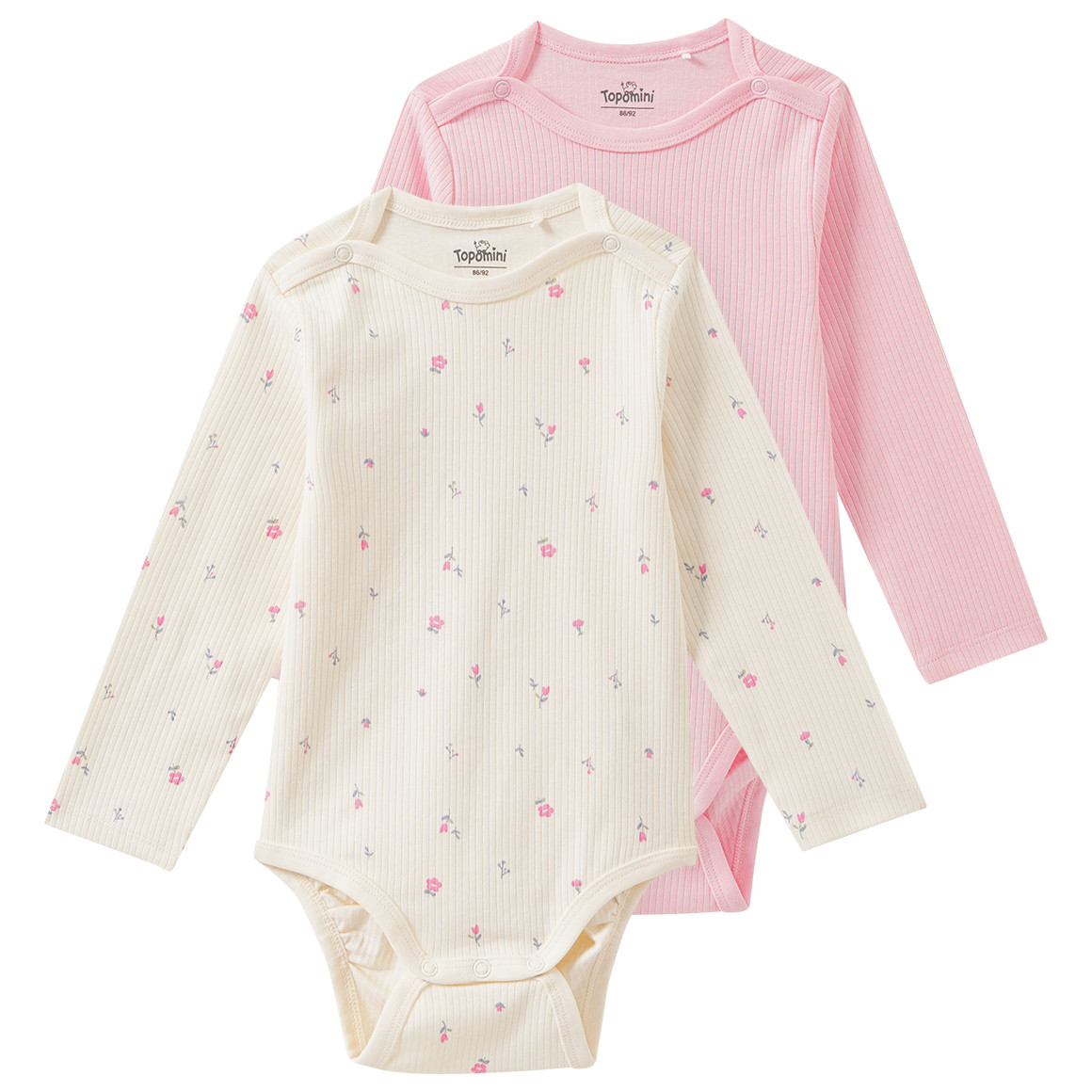2 Baby Langarmbodys im Doppelpack
