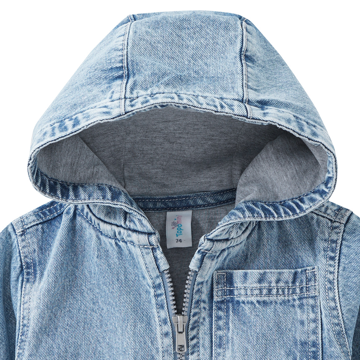 Baby jeansjasje met capuchon