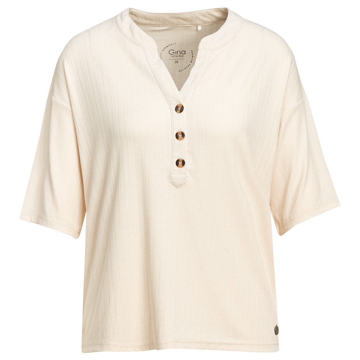 Damen T-Shirt mit Strukturstreifen