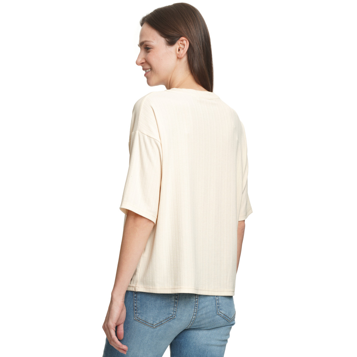 Damen T-Shirt mit Strukturstreifen