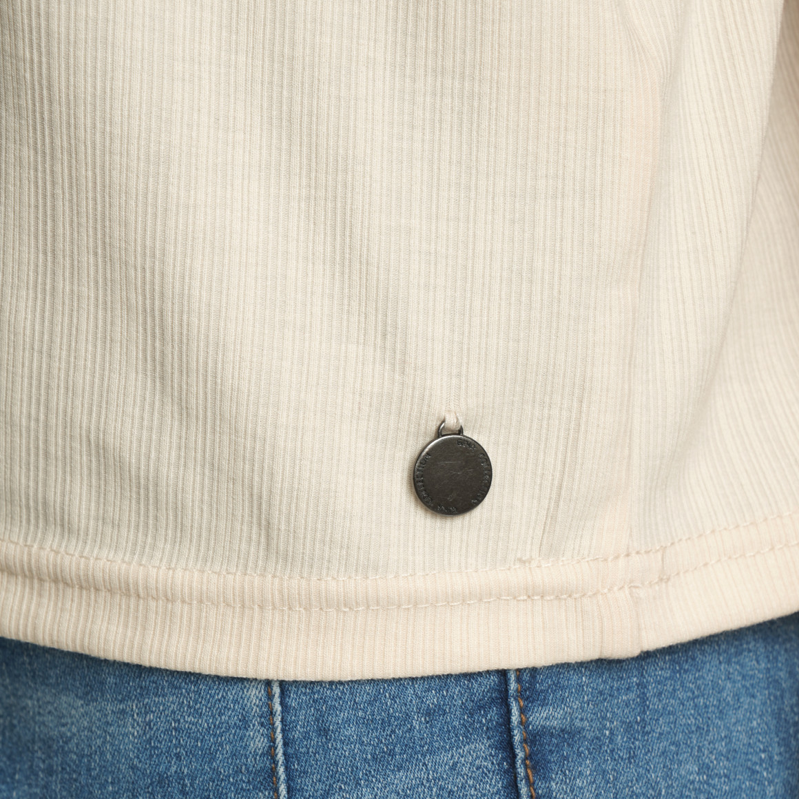 Damen T-Shirt mit Strukturstreifen