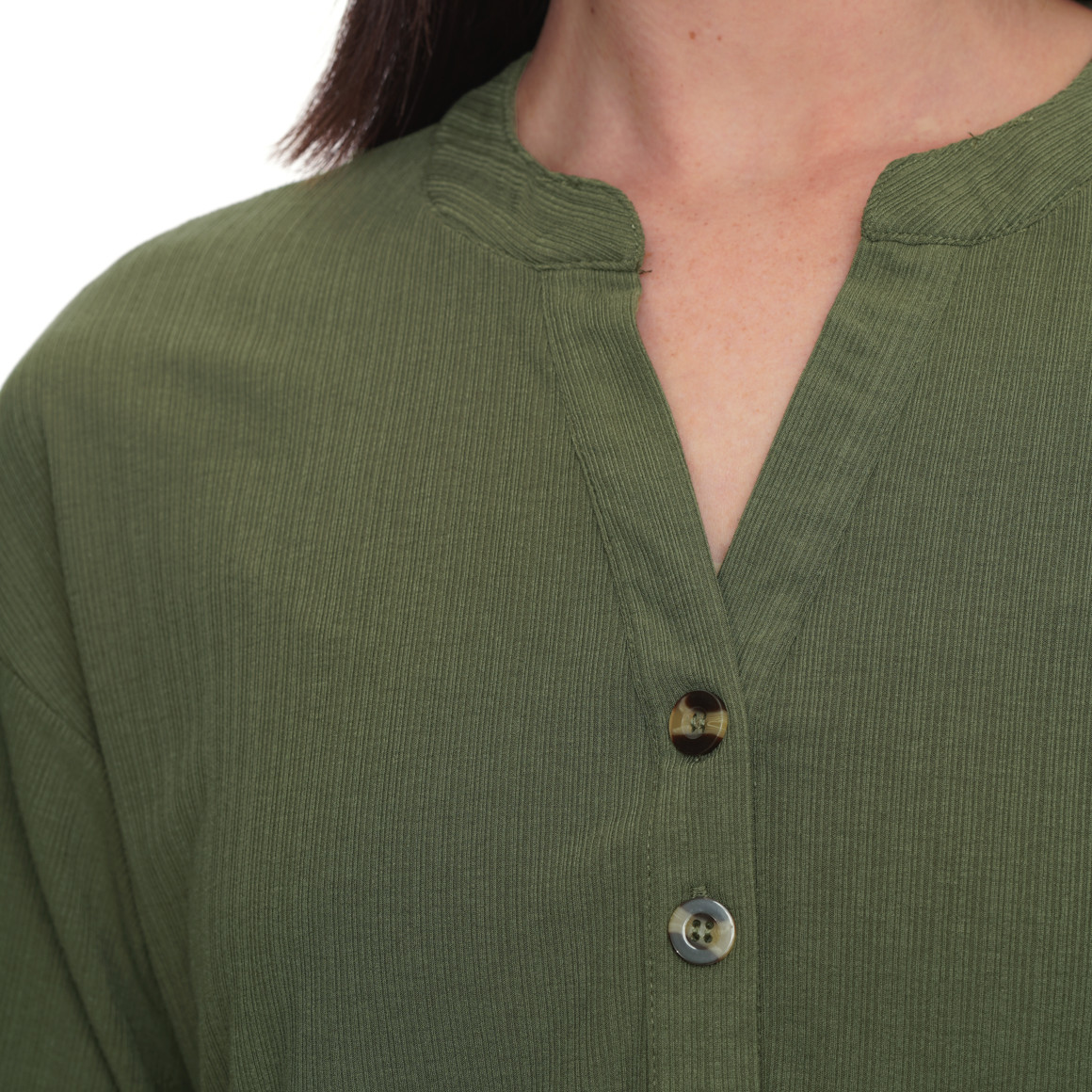 Damen T-Shirt mit Strukturstreifen