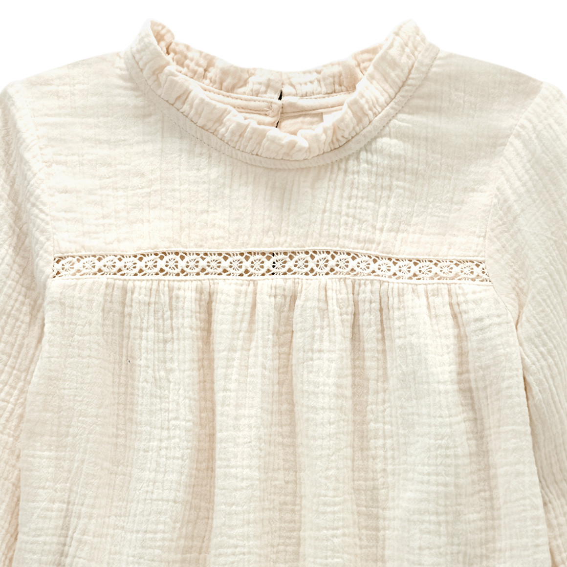 Mädchen Musselin-Bluse mit Häkelspitze