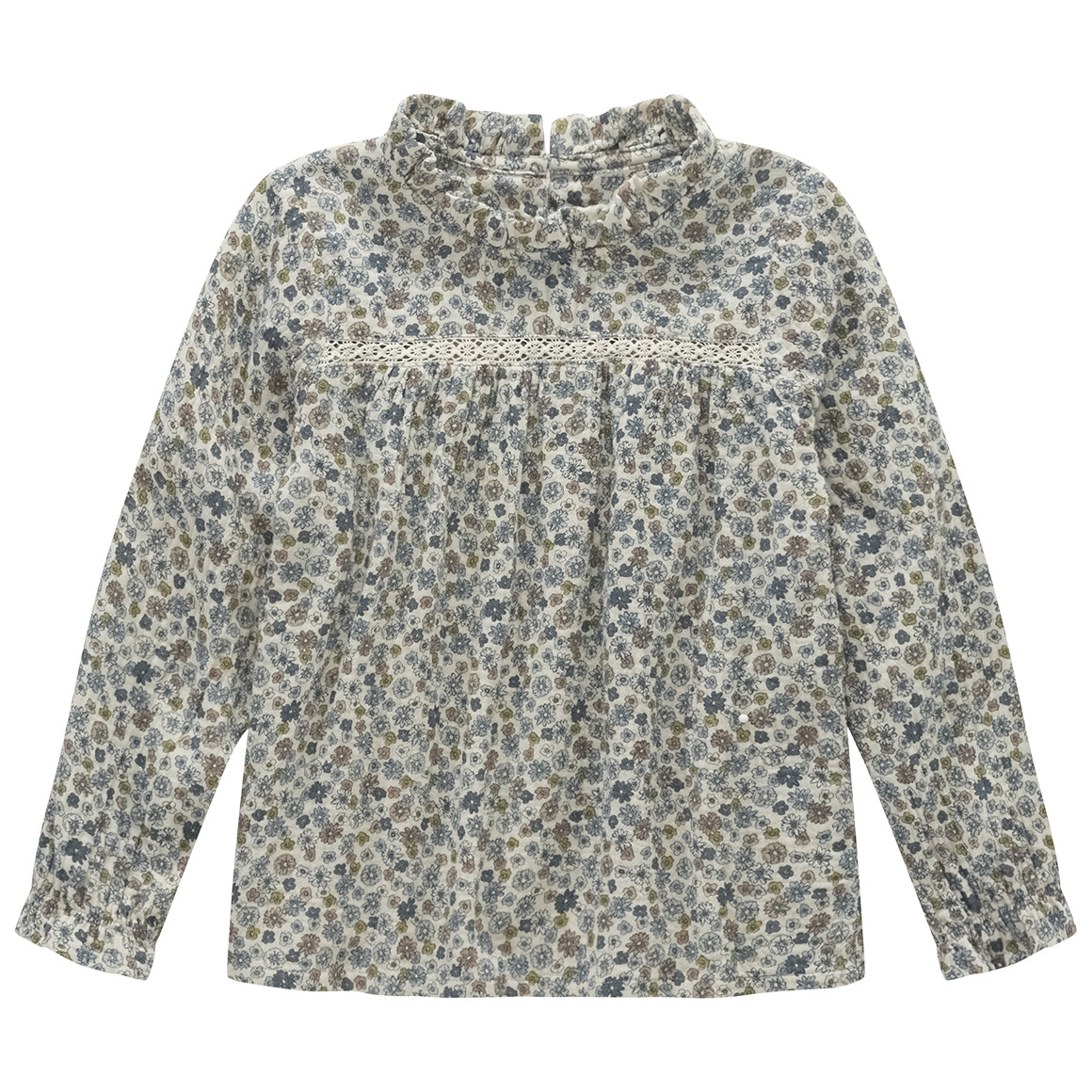 Mädchen Musselin-Bluse mit Häkelspitze