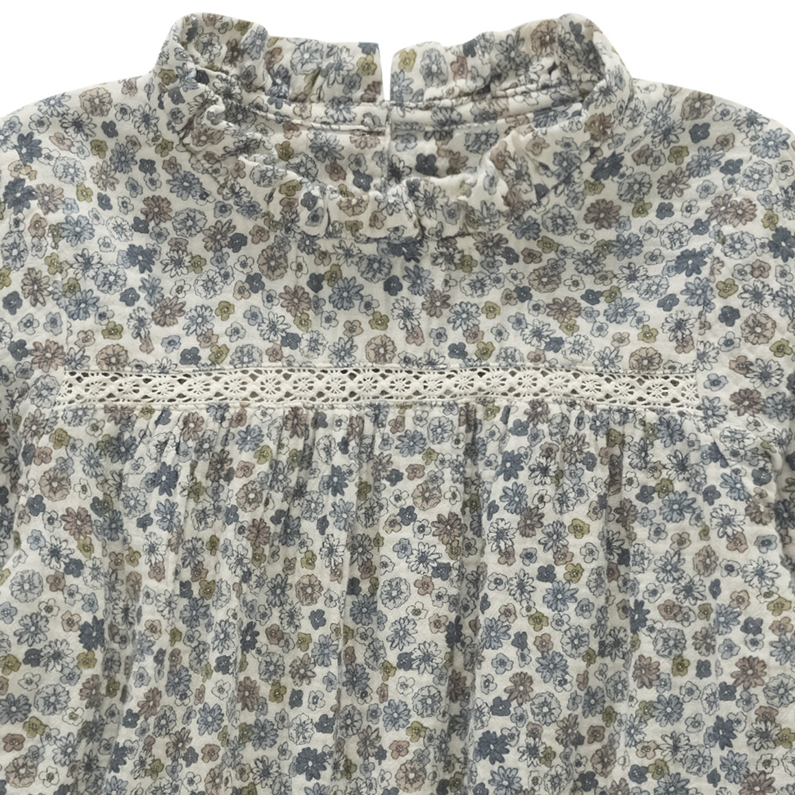 Mädchen Musselin-Bluse mit Häkelspitze