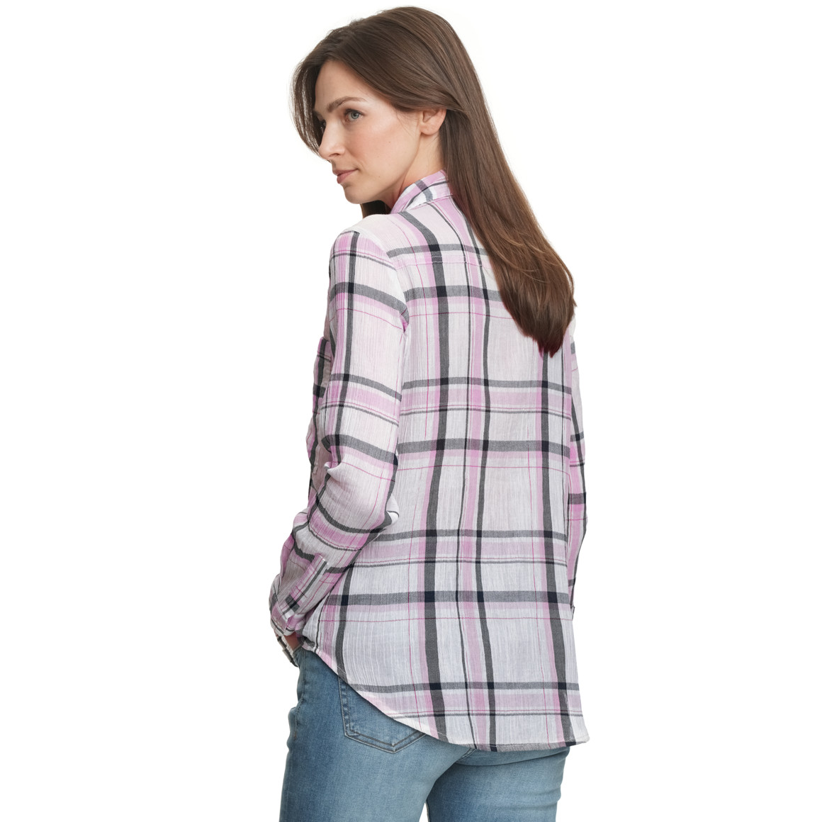 Damen Bluse mit Crinkle-Struktur