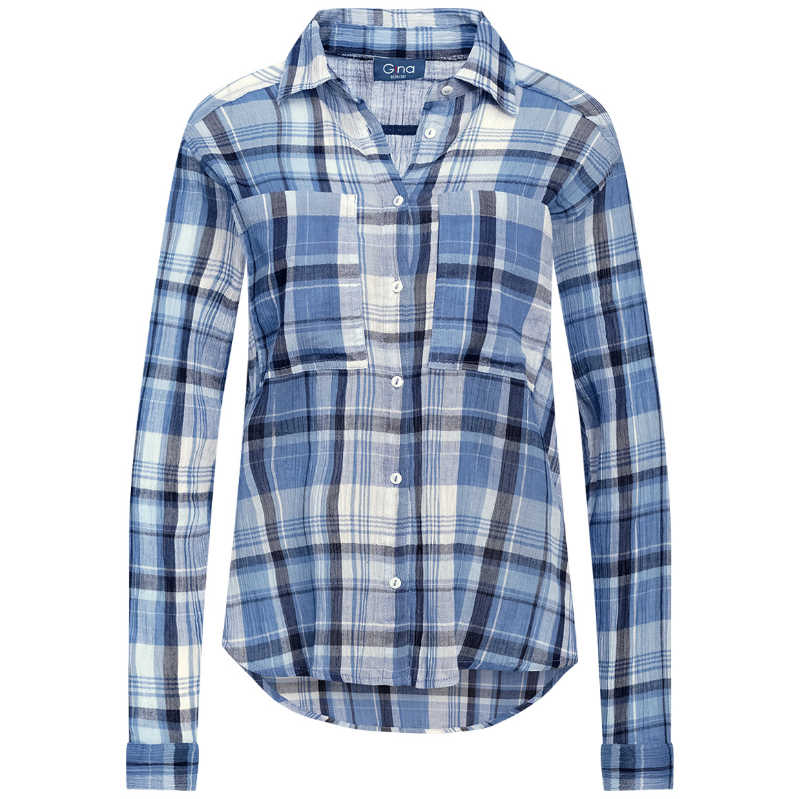 Damen Bluse mit Crinkle-Struktur