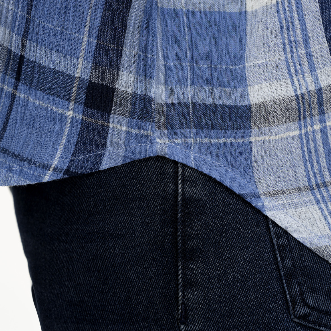 Damen Bluse mit Crinkle-Struktur