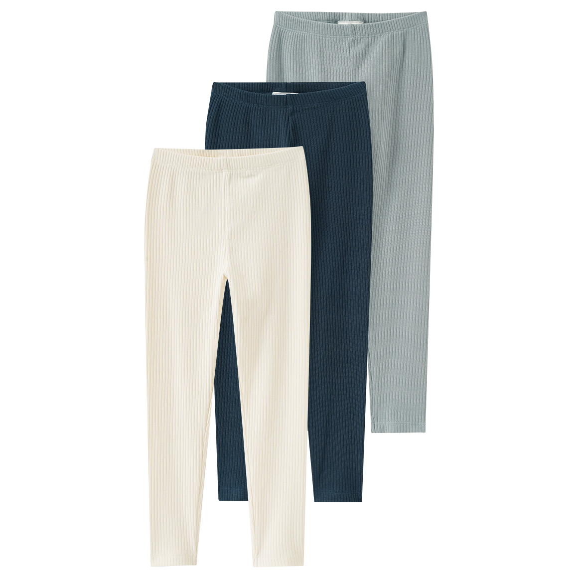 3 Kinder Leggings mit Rippstruktur