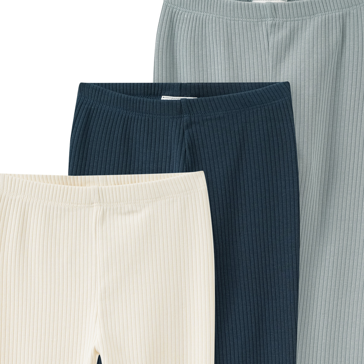 3 Kinder Leggings mit Rippstruktur