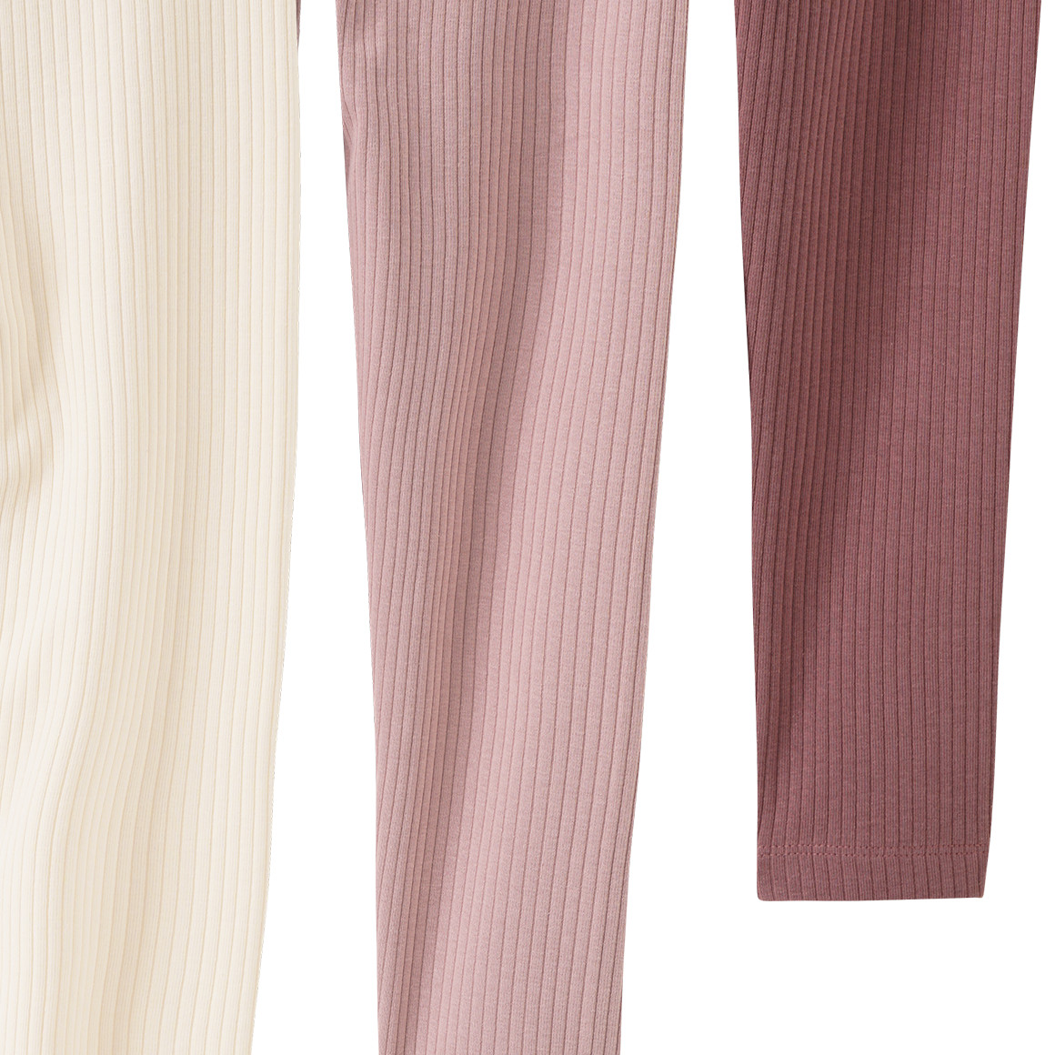 3 Mädchen Leggings mit Rippstruktur