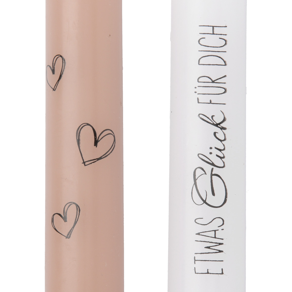 2 kleine Stabkerzen mit Spruch