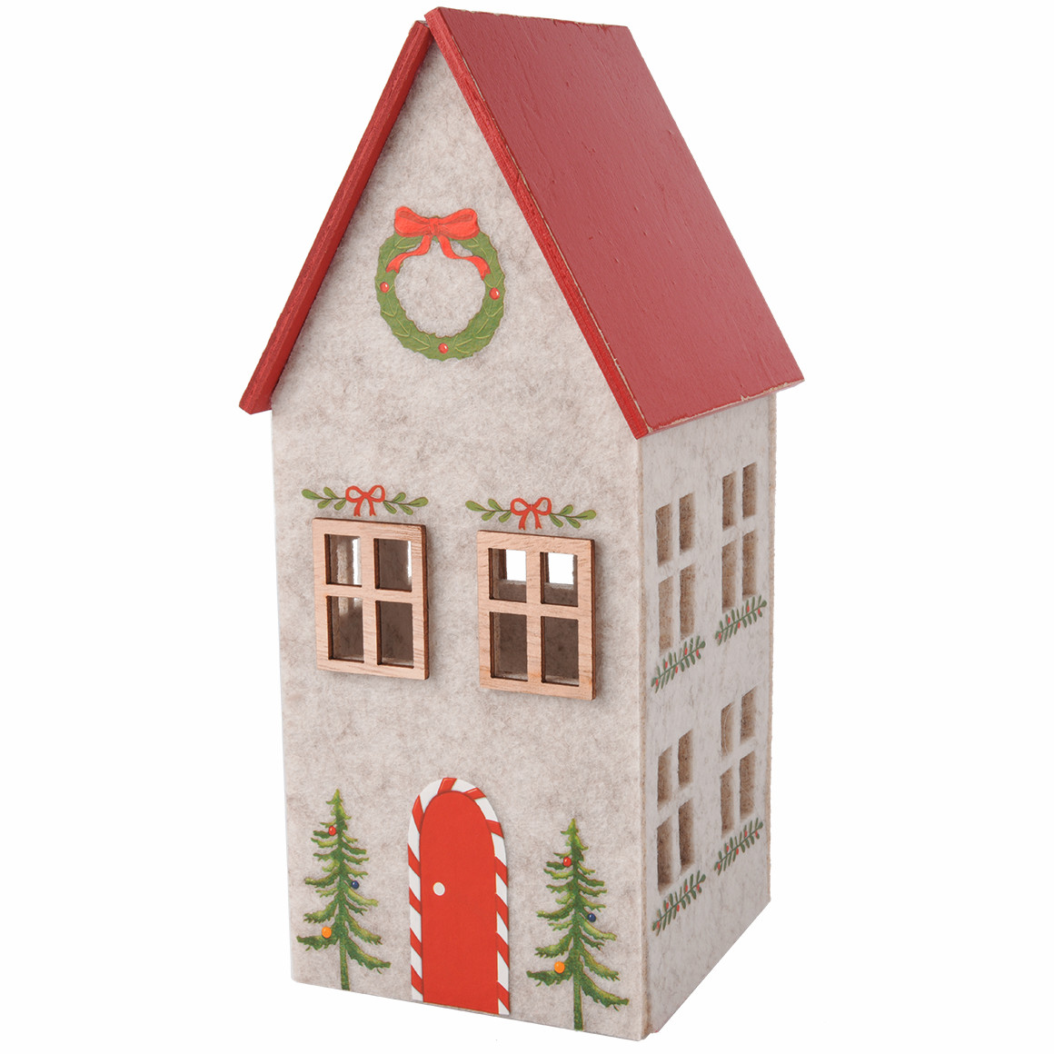 Dadeldo Weihnachts Deko Haus Steingut - Schwarzes Miniatur Haus 16x11cm