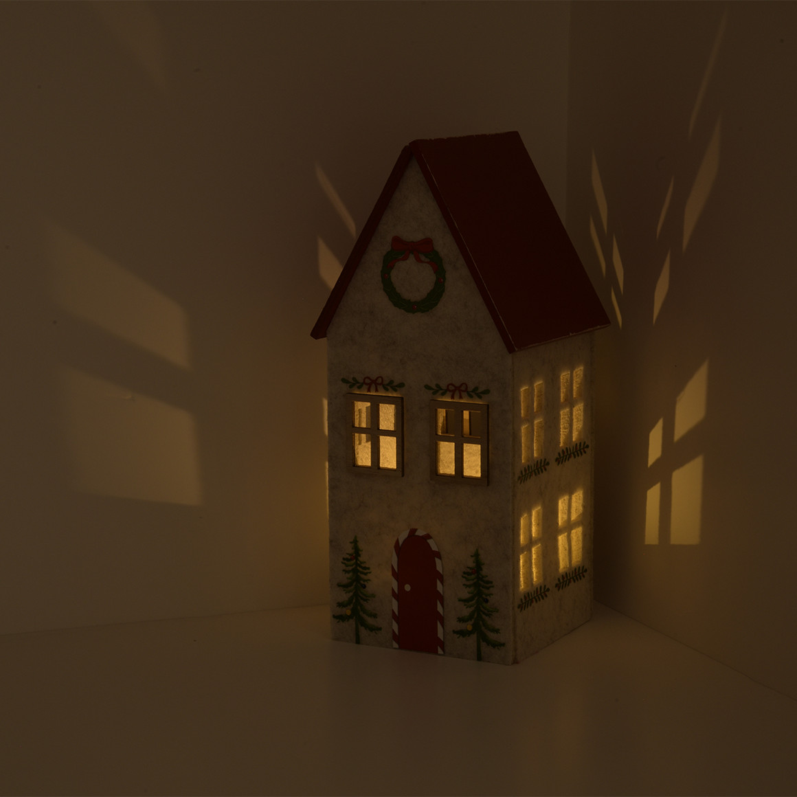 LED-Dekohaus aus Filz