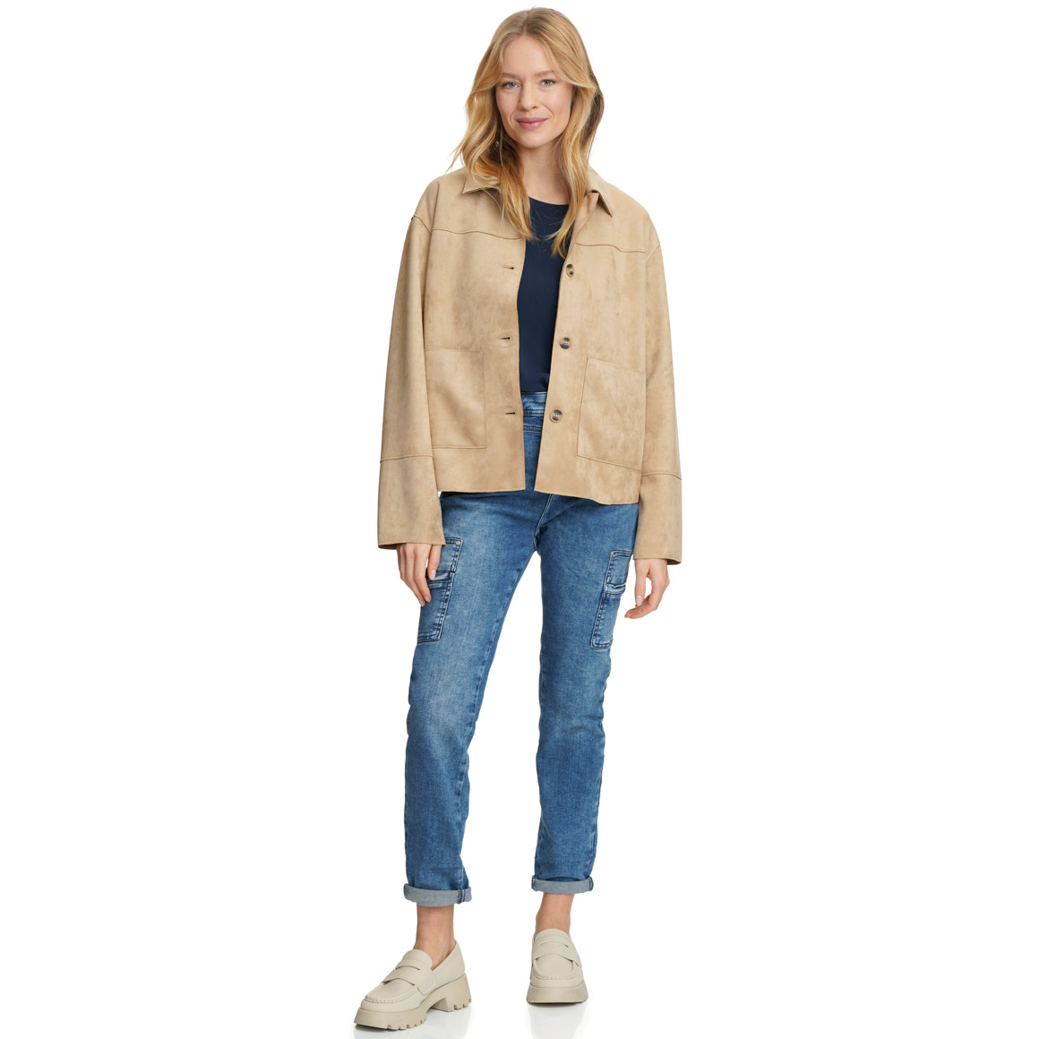 Damen Blazer in Leder-Optik