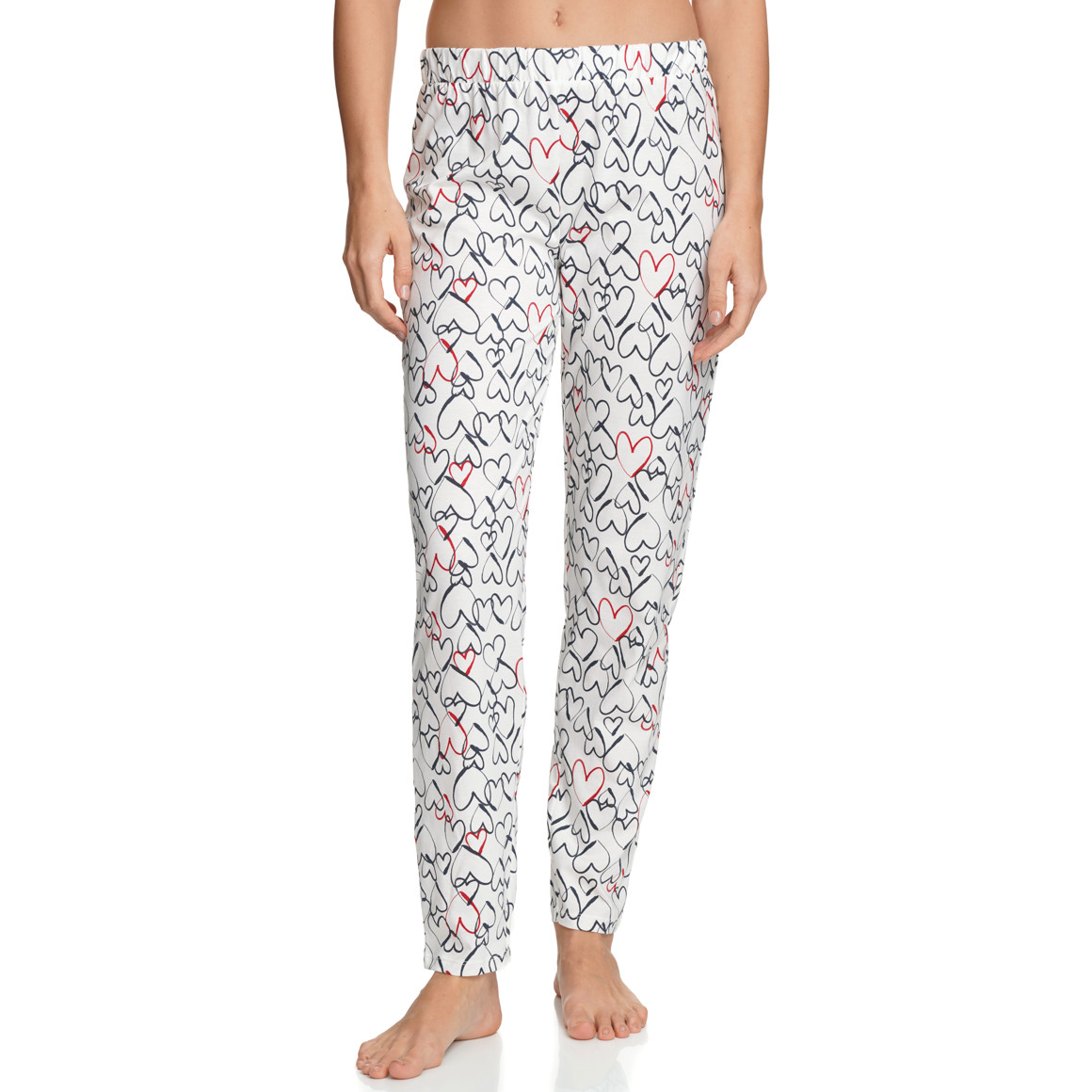 Damen Schlafhose mit Herz-Prints