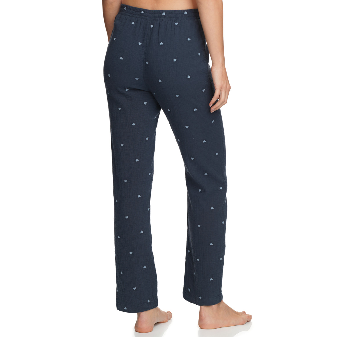 Damen Musselin-Schlafanzug mit Herzen allover