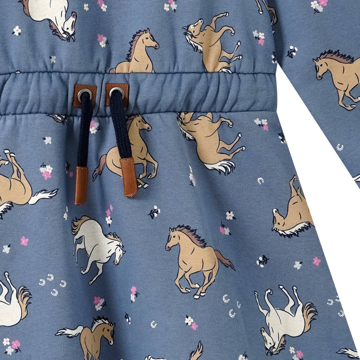 Mädchen Sweatkleid mit Pferde-Allover
