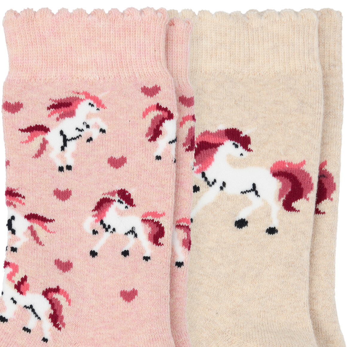 2 Paar Mädchen Stoppersocken mit Einhörnern