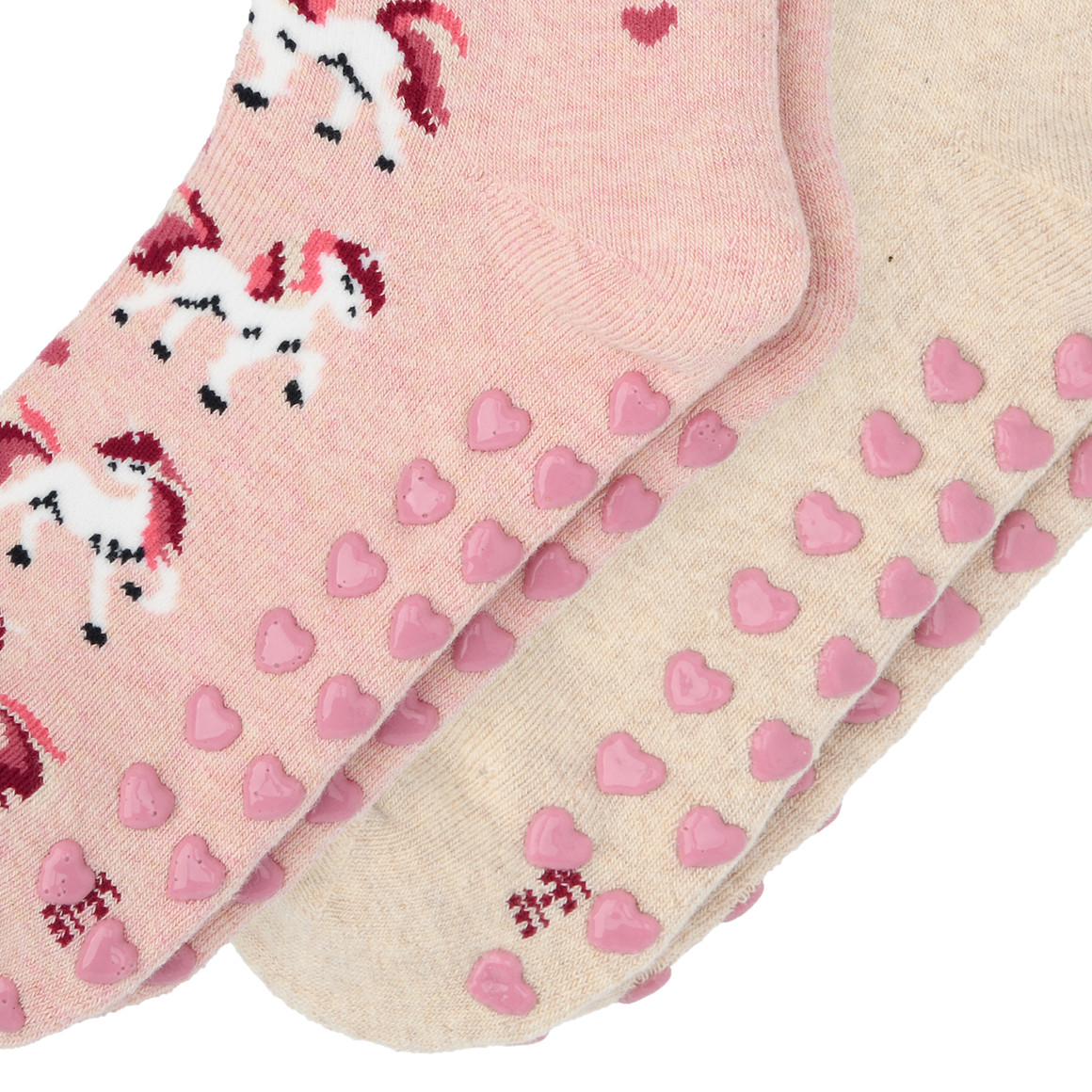 2 Paar Mädchen Stoppersocken mit Einhörnern