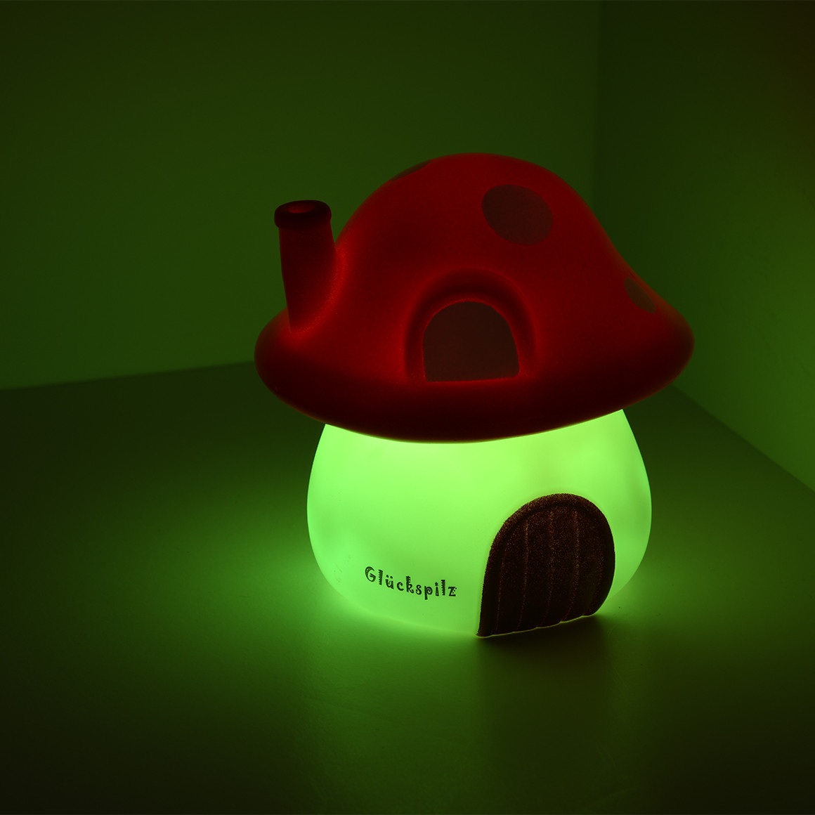 LED Deko-Pilz mit Schriftzug