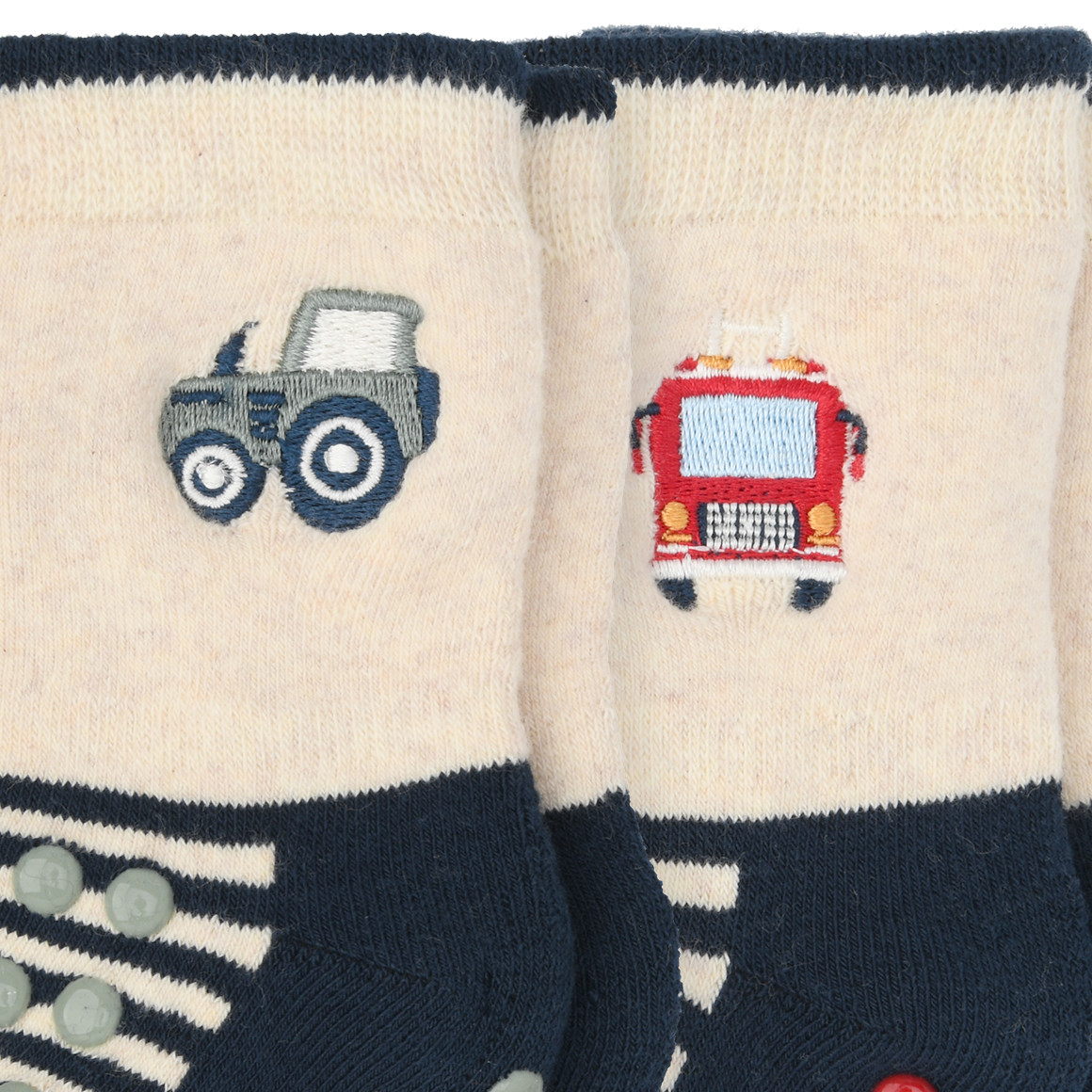 2 Paar Baby Krabbelsocken mit Stickerei