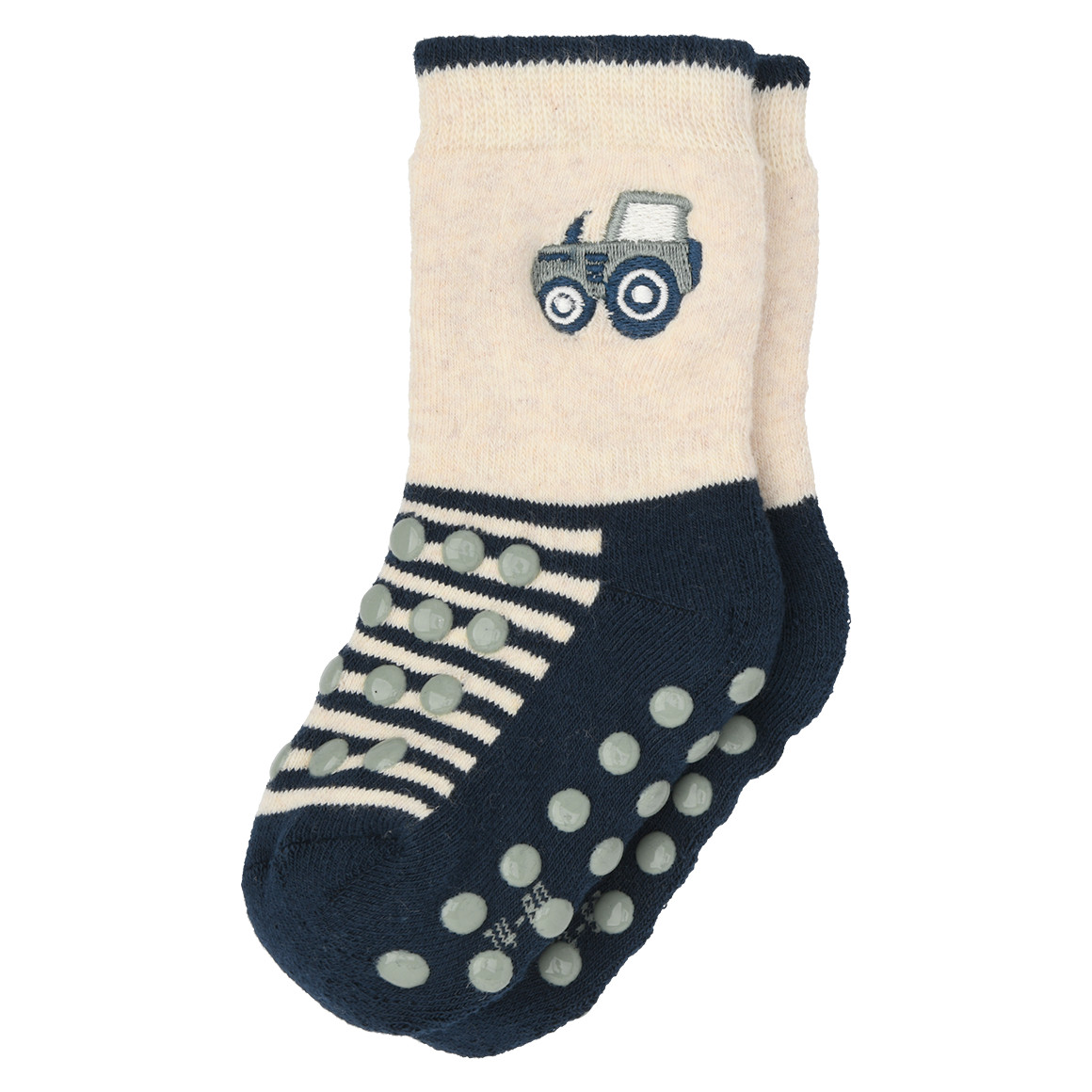 2 Paar Baby Krabbelsocken mit Stickerei