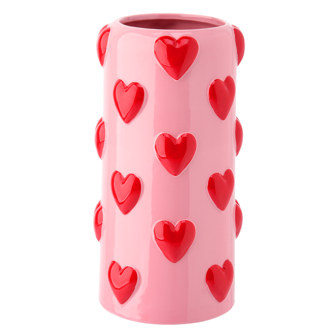 Vase mit Herz-Allover