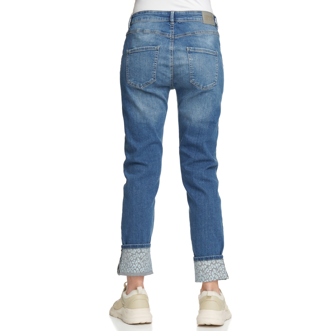 Damen Slim-Jeans mit Used-Waschung