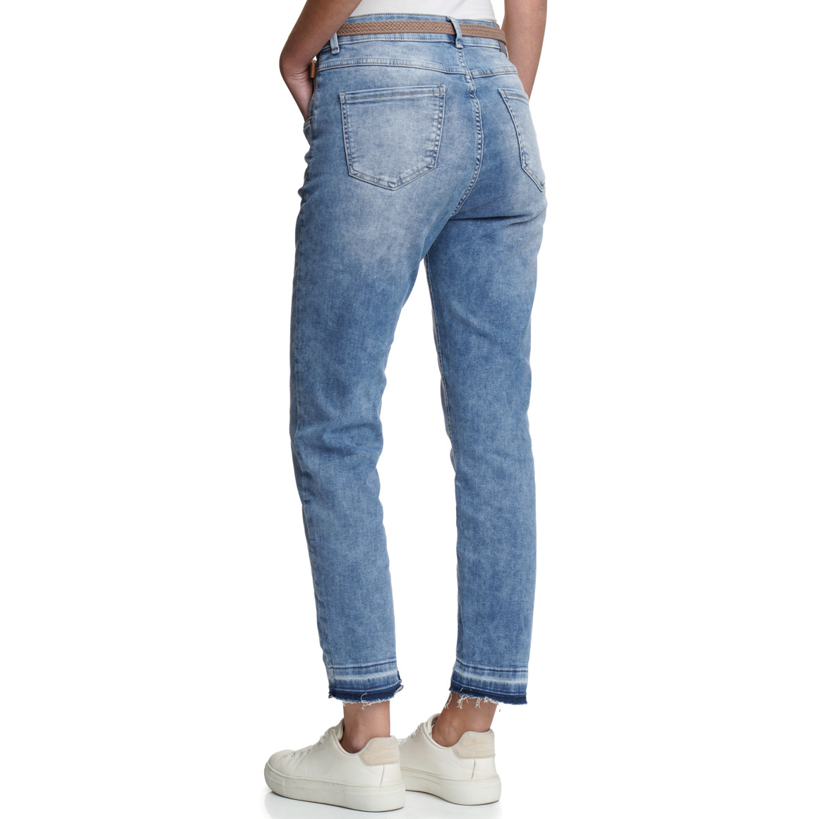 Damen Straight-Jeans mit Gürtel