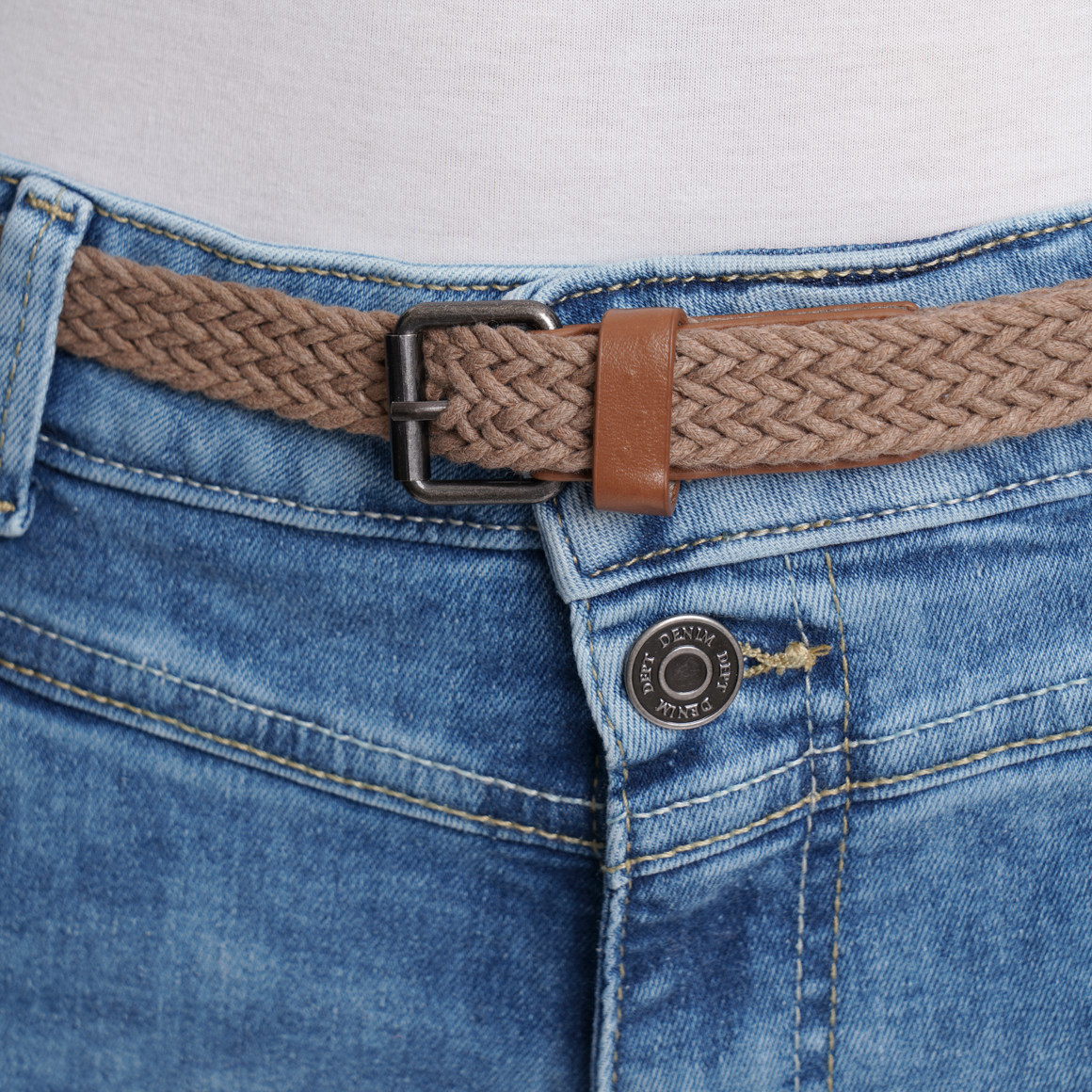 Damen Straight-Jeans mit Gürtel