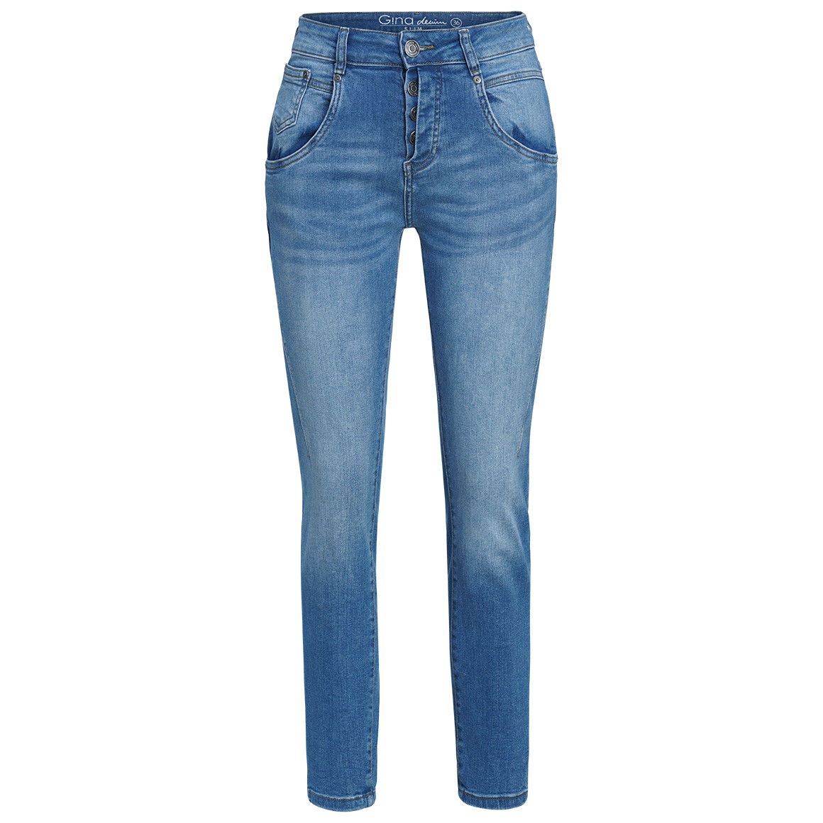 Slim-jeans met used-wassing voor dames