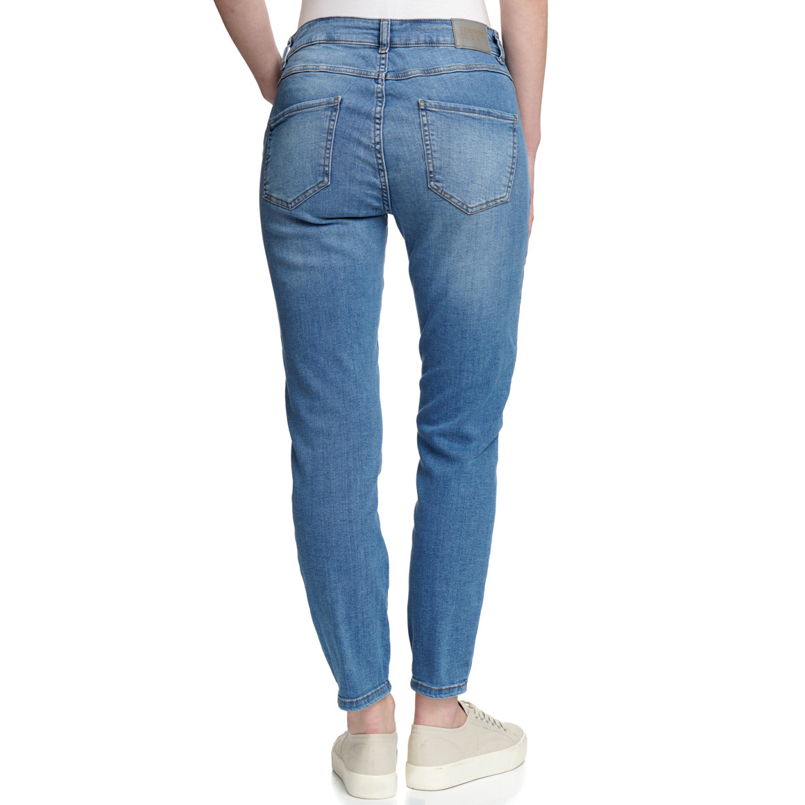 Slim-jeans met used-wassing voor dames