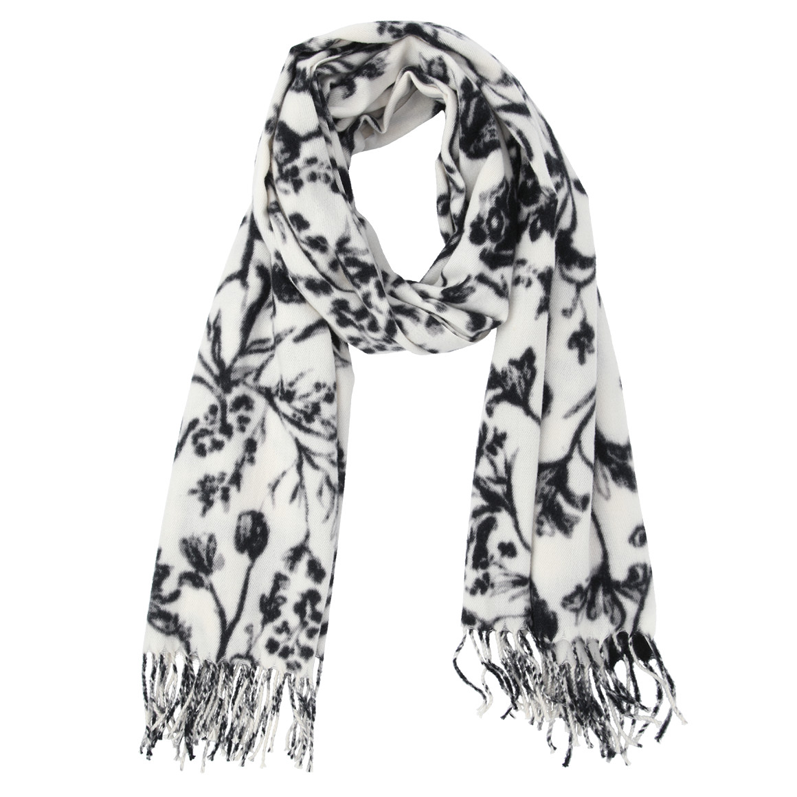 Damen Winterschal mit Fransen