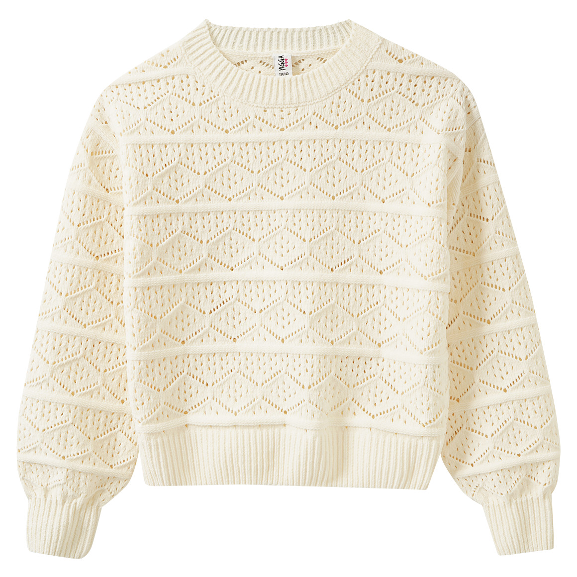 Meisjes gebreide trui met structuurpatroon