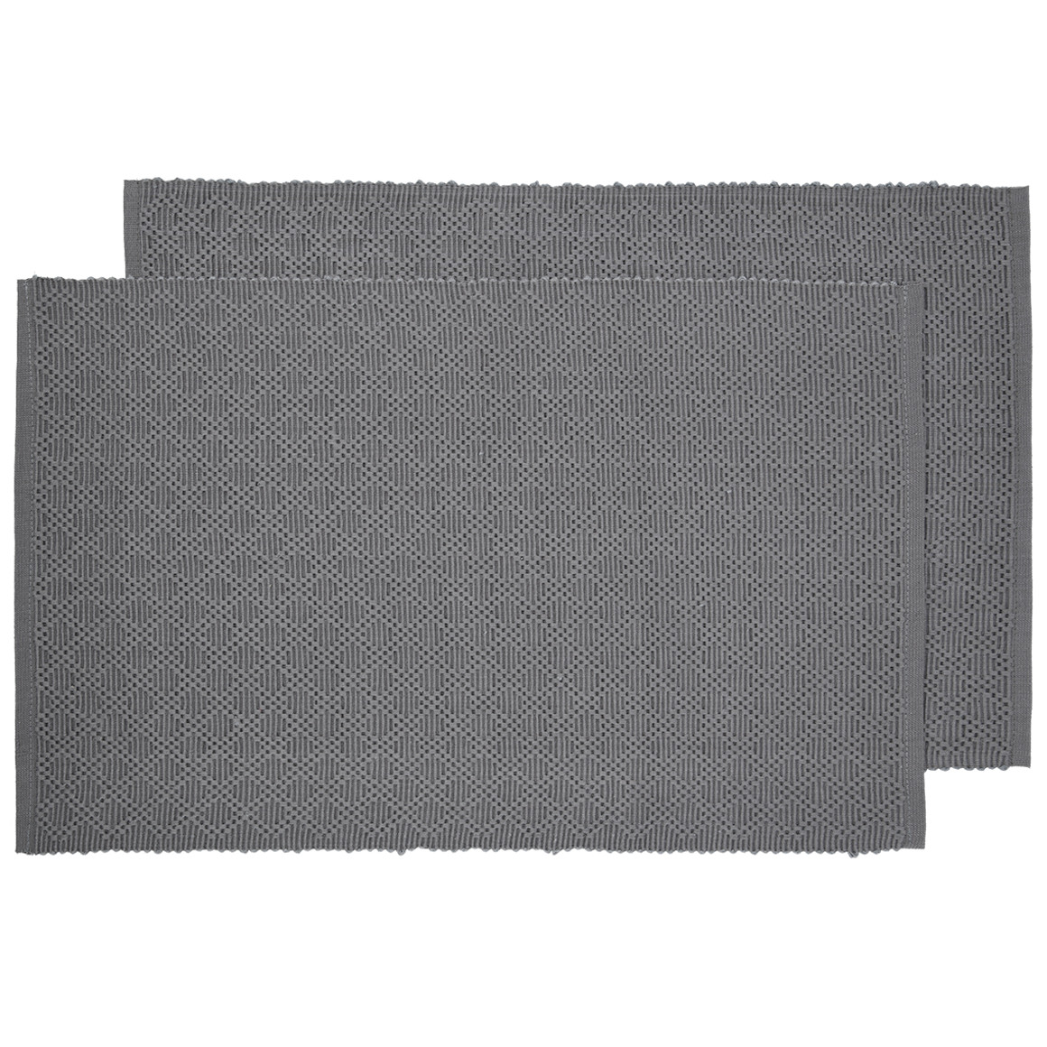 2 placemats met geribbelde structuur