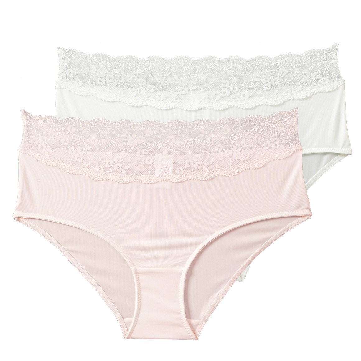 2 Damen Pantys mit Spitzenbund
