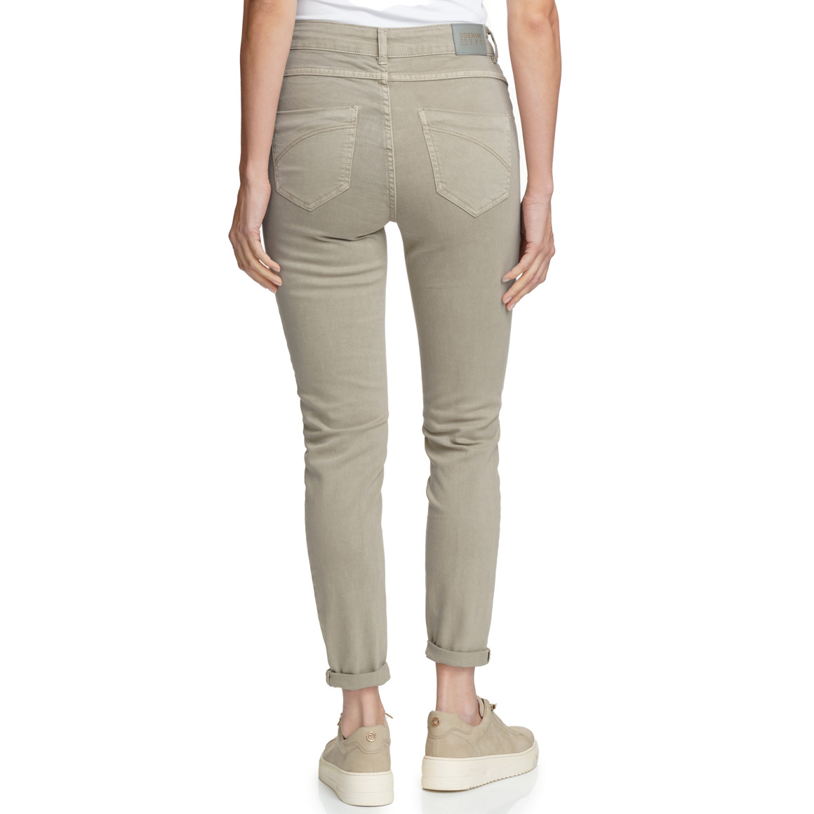Damen Slim-Jeans mit Used-Waschung
