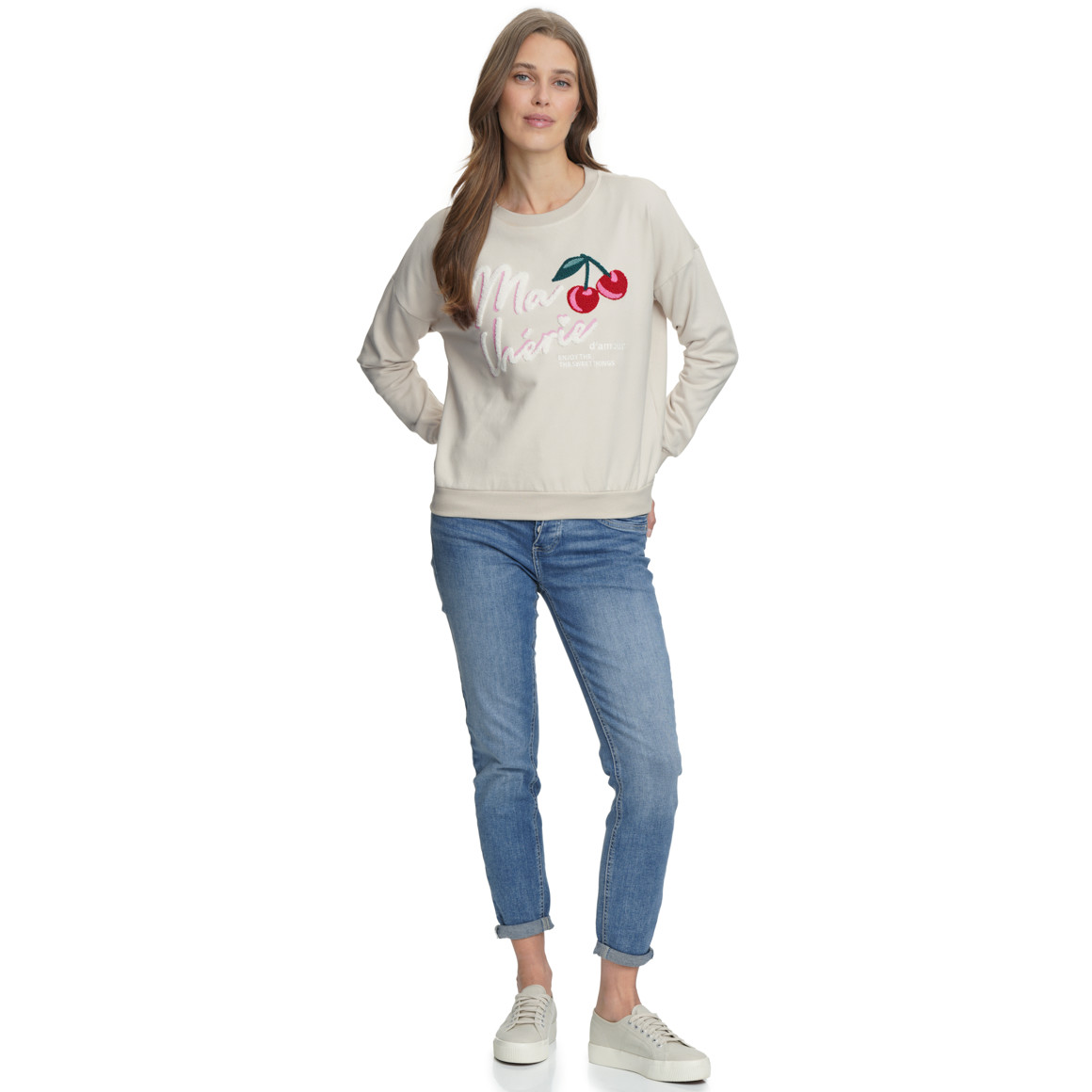 Damen Slim-Jeans mit Used-Waschung