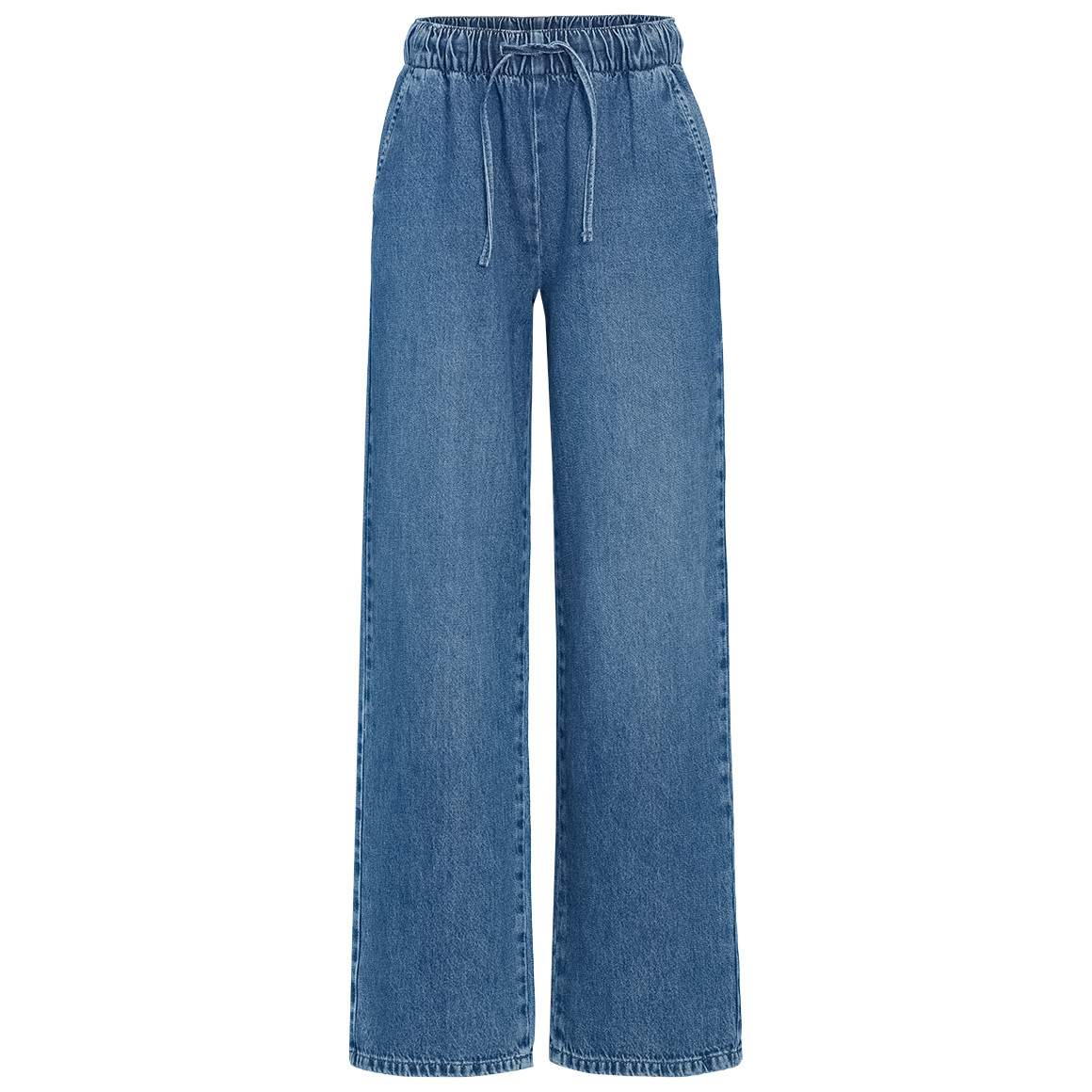 Damen Wide-leg-Jeans mit Elastikbund