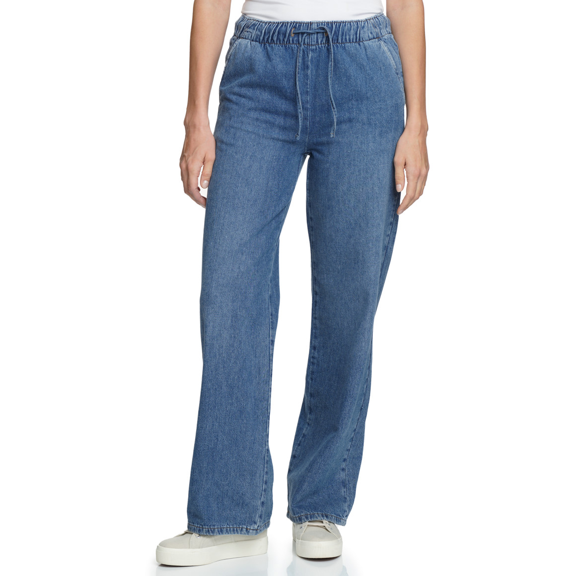 Damen Wide-leg-Jeans mit Elastikbund