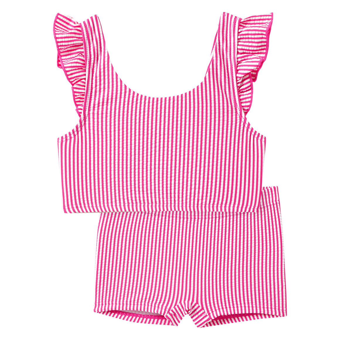 Mädchen Bikini mit Seersucker-Streifen