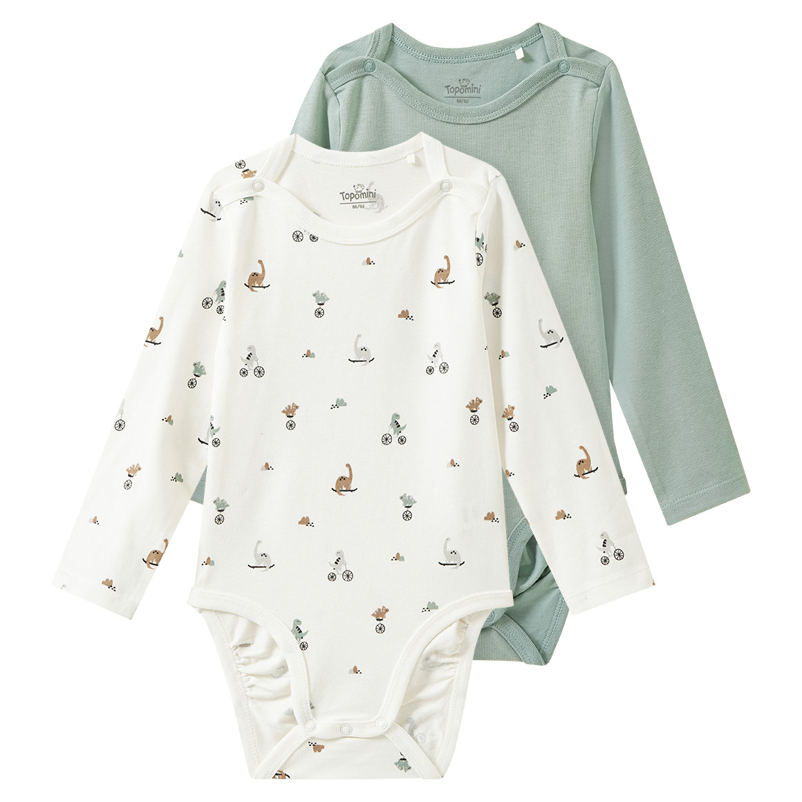 2 Baby Langarmbodys im Set